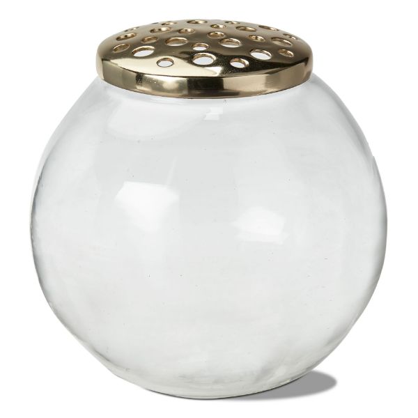 Picture of flower frog orb vase large - clear