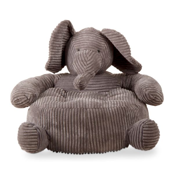 Picture of elephant corduroy plush chair - gray