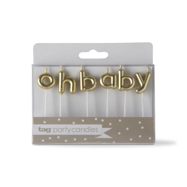 Picture of oh baby candle set - Gold