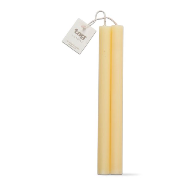 Picture of 10 inch straight candle set of 2 - ivory