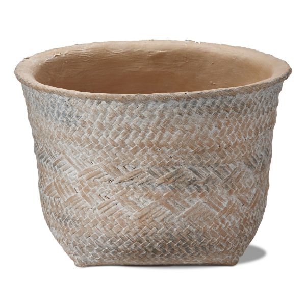 Picture of tulum cement basket planter large - natural