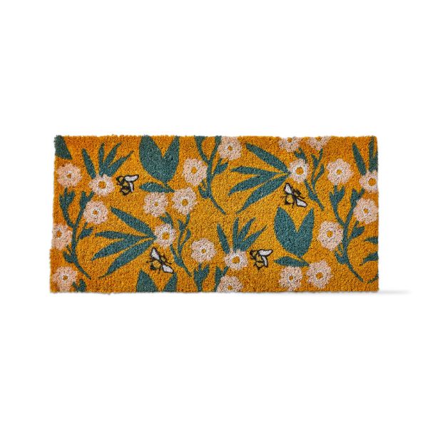 Picture of bee floral estate coir mat - yellow, multi