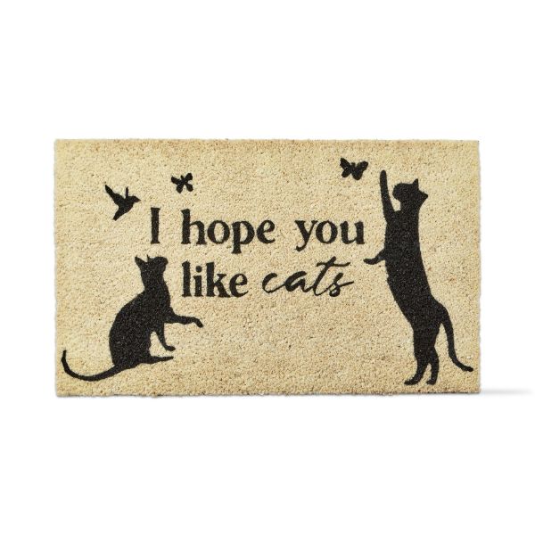 Picture of hope you like cats coir mat - black, multi