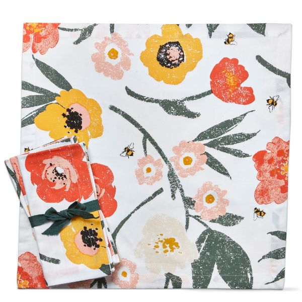 Picture of bee blossom napkin set of 4 - multi