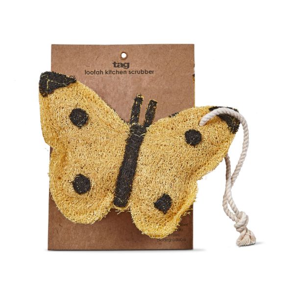 Picture of butterfly loofah scrubber - yellow, multi