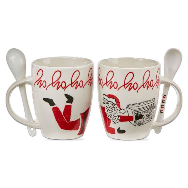 Picture of hohoho santa mug with spoon - red multi