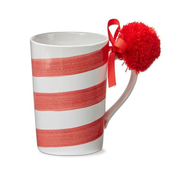 Picture of candy cane stripe mug - red multi