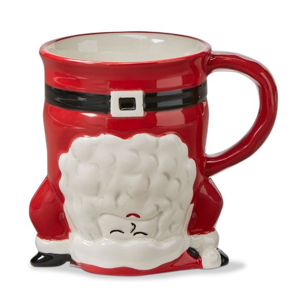 Picture of hand stand santa mug - red multi