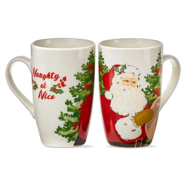 Picture of naughty or nice vintage santa mug - multi