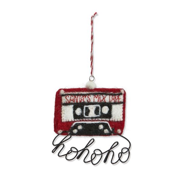 Picture of hohoho mix tape ornament - red multi