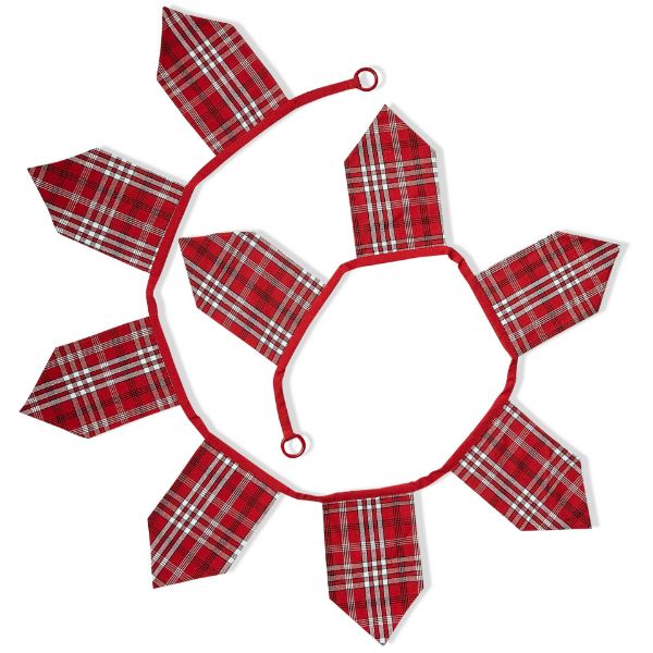 Picture of pendant garland in woven plaid - red multi