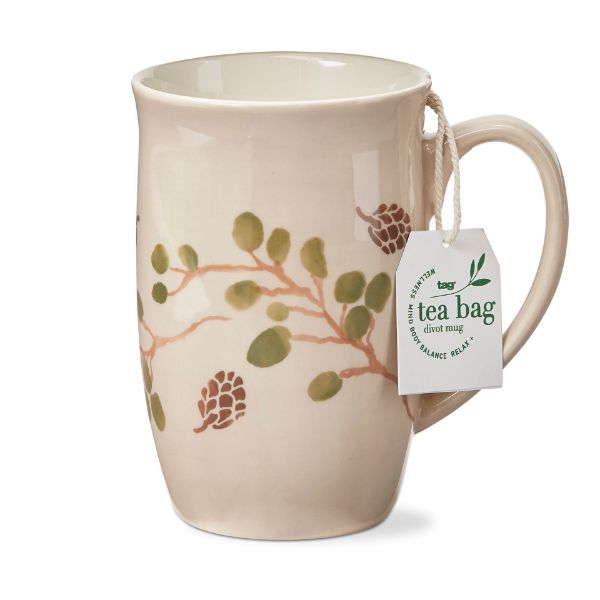 Picture of warm wishes divot tea mug - taupe