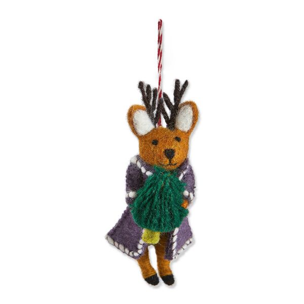 Picture of reindeer with tree ornament - multi