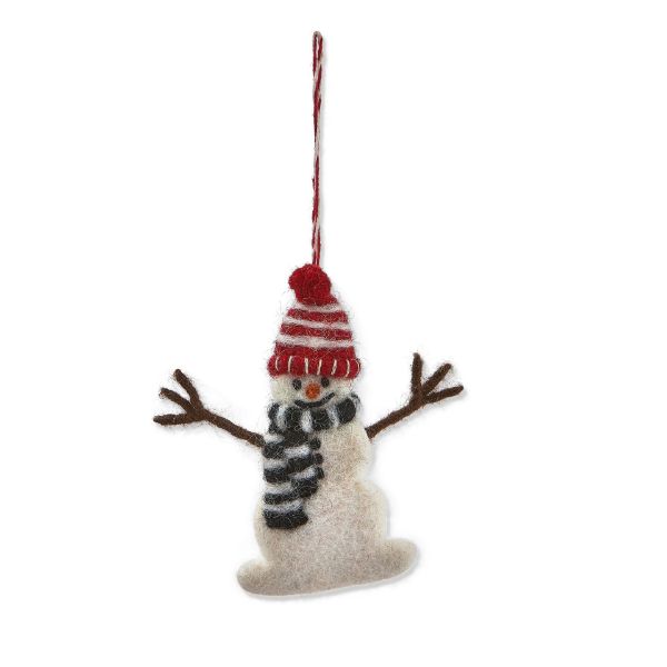 Picture of snowman with hat & scarf ornament - multi