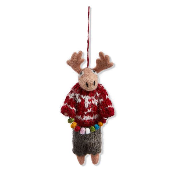 Picture of moose with lights ornament - multi