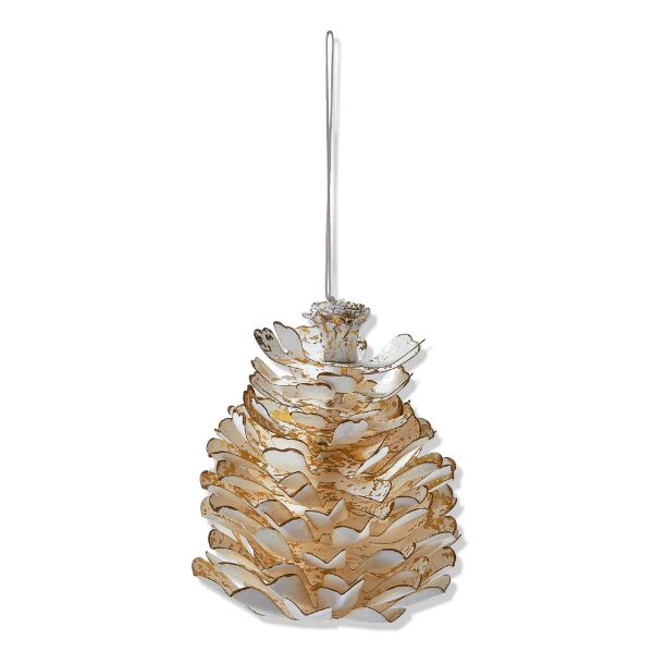 Picture of paper pinecone decor - white multi