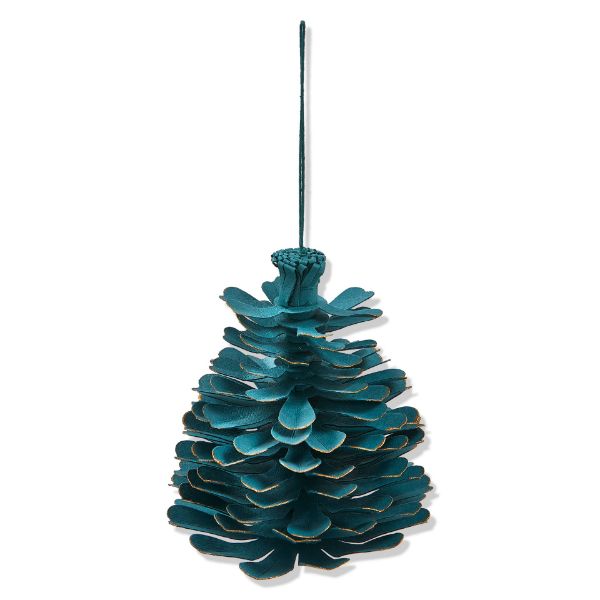 Picture of paper pinecone decor - blue