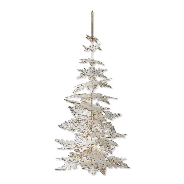 Picture of paper snowflake tree decor tall - white multi