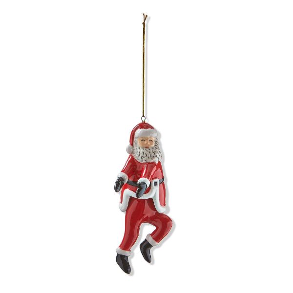 Picture of dancing santa running man ornament - red multi