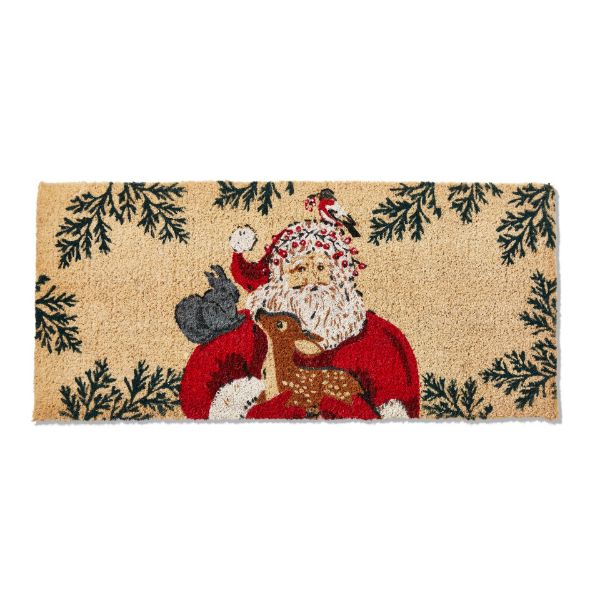 Picture of woodland santa with friends estate coir mat - multi