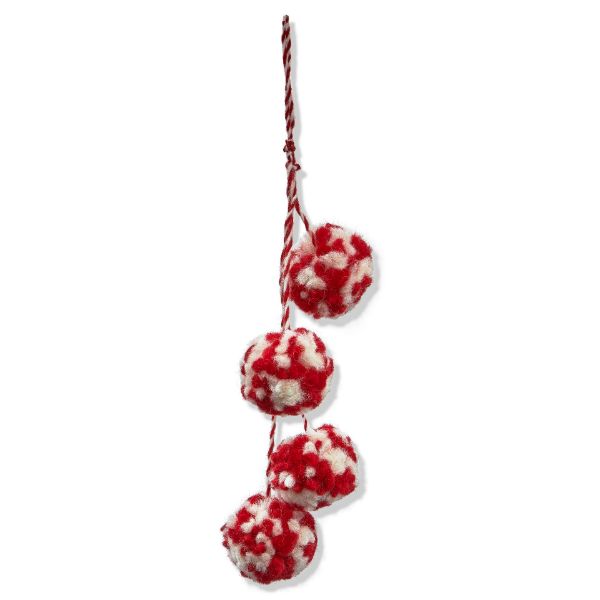 Picture of artisan pom pom swag - red multi