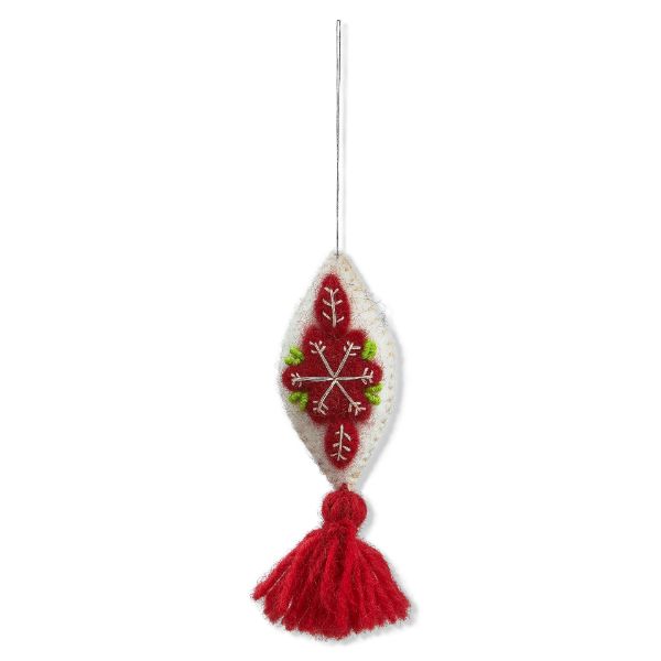 Picture of hand stitched felt tassel - red multi