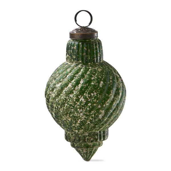 Picture of antiqued swirl ornament 4.5 in - green
