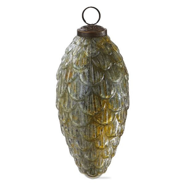 Picture of gilded pinecone ornament 6 in - gold