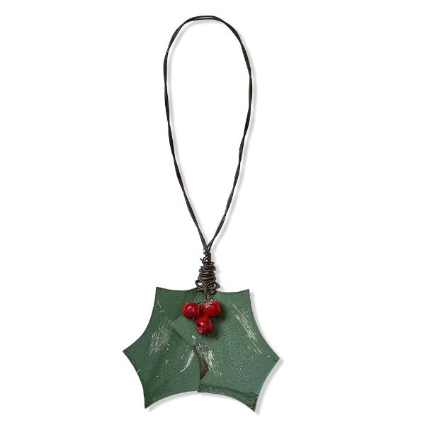 Picture of handcrafted holly & berry iron sprig - multi