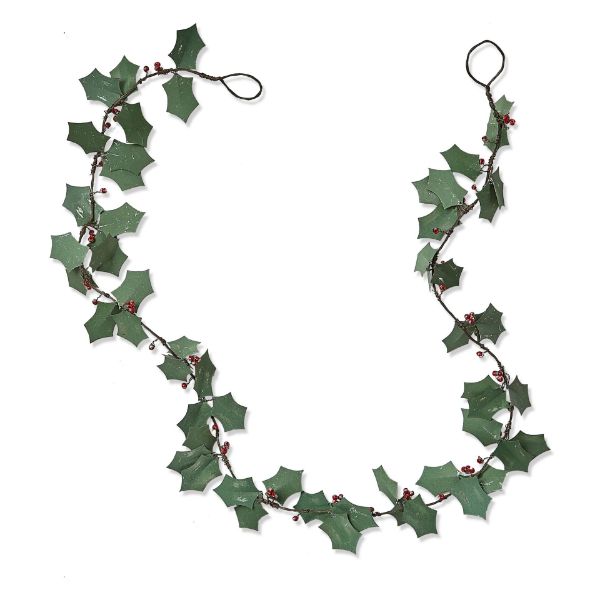 Picture of handcrafted holly & berry iron garland - multi