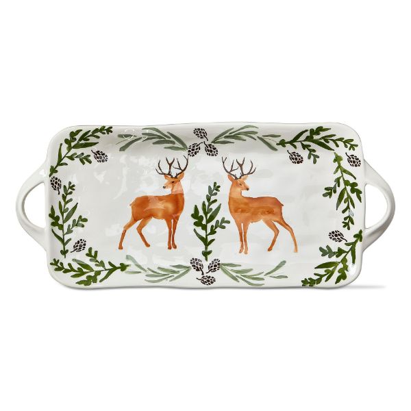 Picture of warm wishes stag rectangular platter - multi