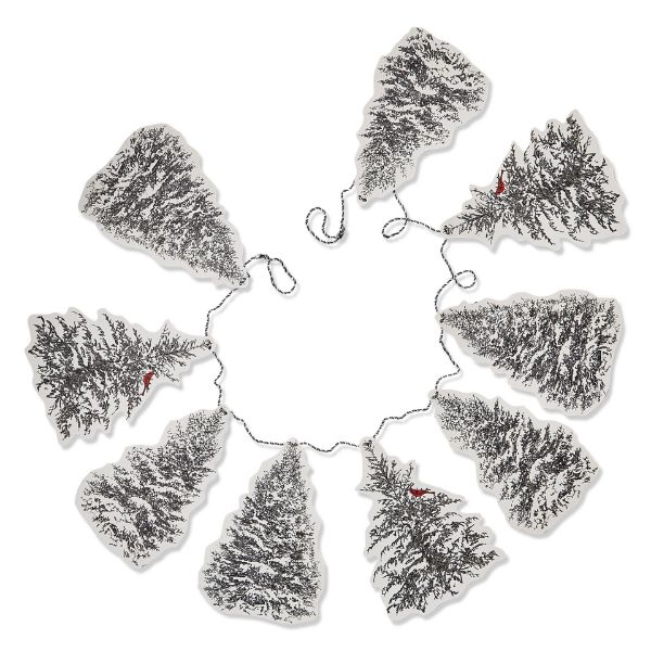 Picture of winter sketches tree garland - black multi