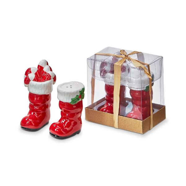 Picture of santa boots salt & pepper set of 2 - multi