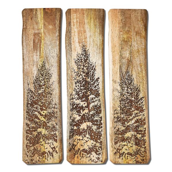 Picture of forest etched wall art set of 3 - multi