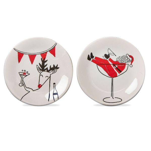 Picture of happy hour santa appetizer plate assortment of 2 - multi