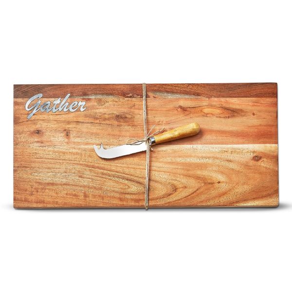 Picture of gather board & cheese knife set - natural
