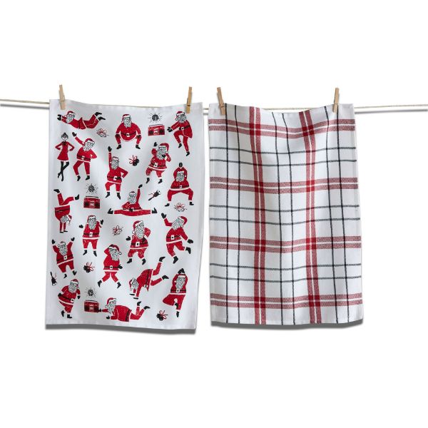 Picture of oh what fun santa dishtowel set of 2 - red multi