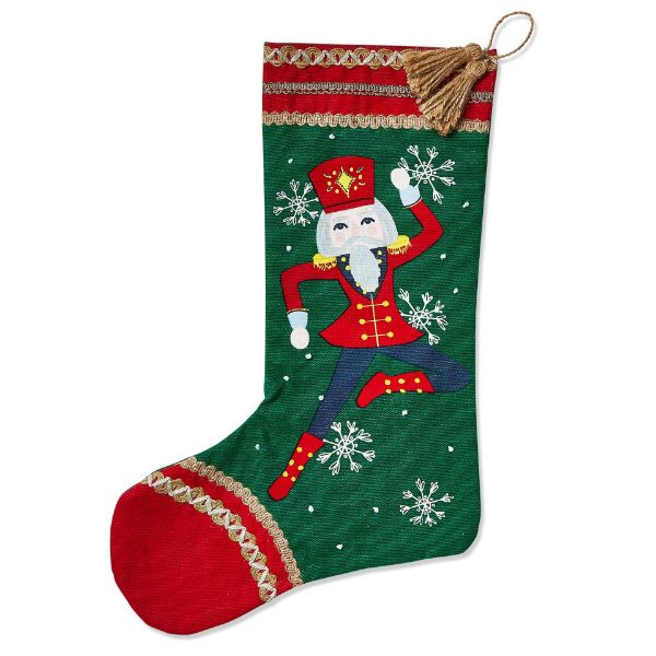 Picture of nutcracker soldier stocking - green multi