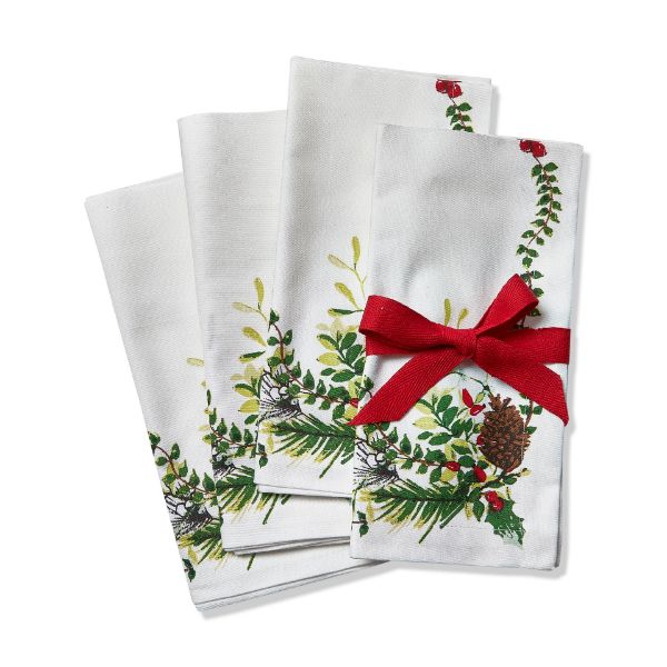Picture of winter sprig napkin set of 4 - multi