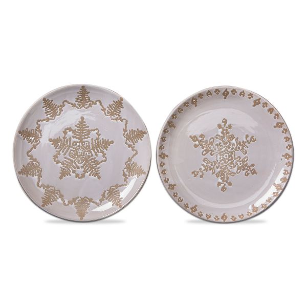 Picture of falling snow appetizer plate assortment of 2 - white