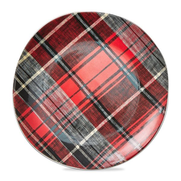 Picture of winter sketches plaid dinner plate - multi