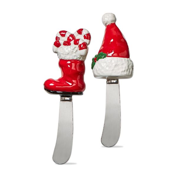 Picture of santa hat & boot spreader set of 2 - multi