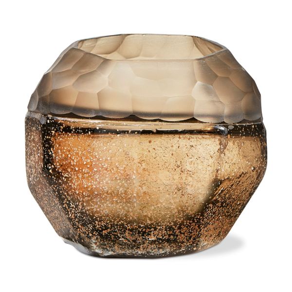 Picture of teton cut art glass vase or hurricane small - multi