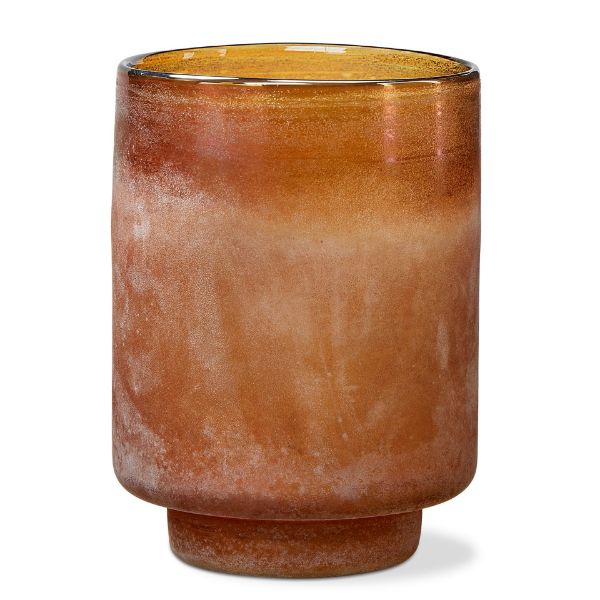 Picture of moda art glass hurricane large - brown