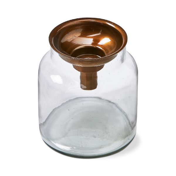 Picture of mercantile tealight & taper holder wide - clear