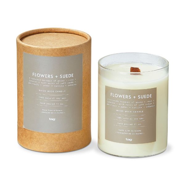 Picture of flowers & suede fragrance candle - multi