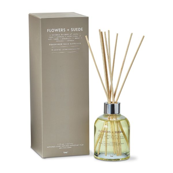 Picture of flowers & suede reed diffuser - multi