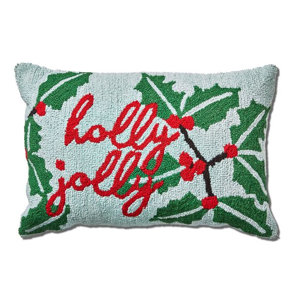 Picture of holly berry lumbar pillow - blue multi
