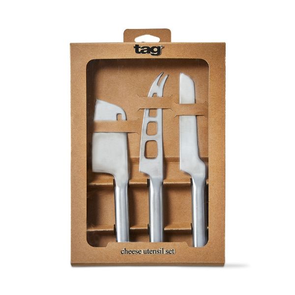 Picture of stainless steel cheese utensil set of 3 - silver