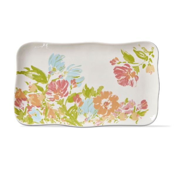 tag wholesale bloom and blossom rectangular platter white floral bright pastel color spring gift